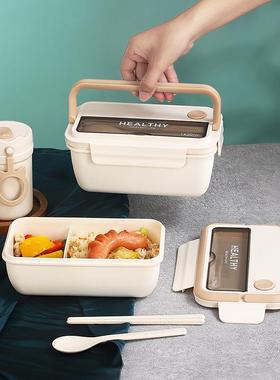 分格便携保温饭盒可微波炉加热便当盒学生上班族午餐盒lunch box