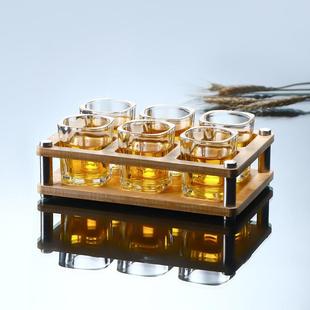 白酒杯无铅玻璃酒杯家用小酒杯烈酒杯酒具小号四方酒杯一口杯定制
