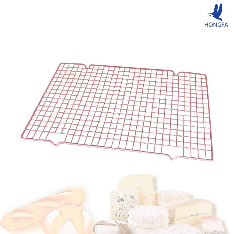 长方形不沾面包晾网韩式烘焙手网粉色大号蛋糕冷却架烘焙工具现货