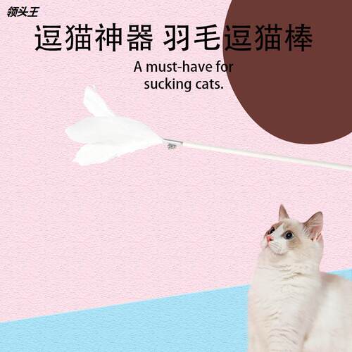猫玩具逗猫棒自嗨仙女逗猫棒羽毛解闷神器耐咬幼猫咪宠物用品批发