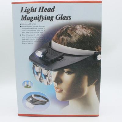 头盔戴式带LED灯四组高清塑料镜片 MG81001-A老人阅读维修放大镜定制