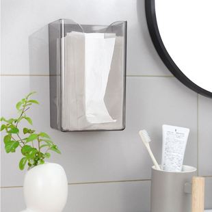 纸巾盒壁挂式免打孔家用面巾纸洗脸巾收纳盒卫生间抽纸厨房倒挂盒