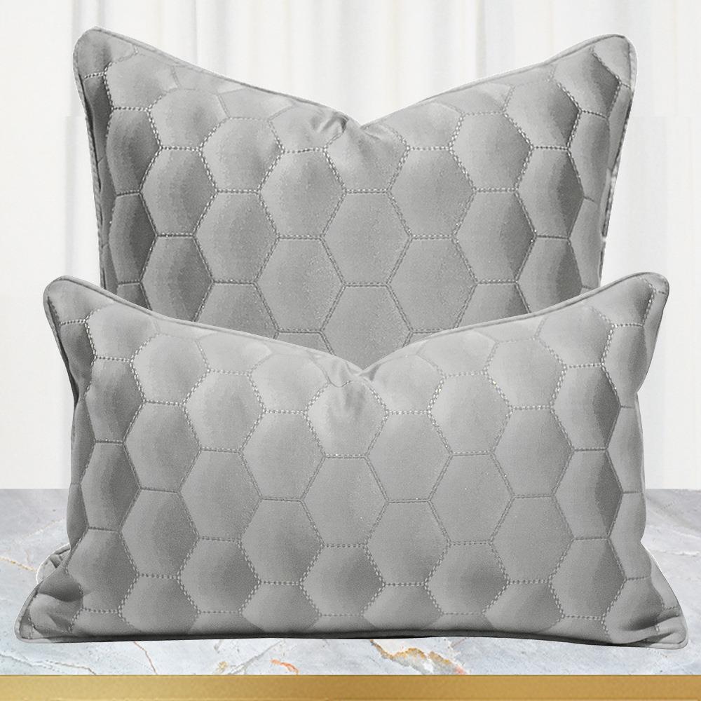 轻奢银灰色客厅沙发靠垫现代简约酒店样板房民宿抱枕套抱枕定制