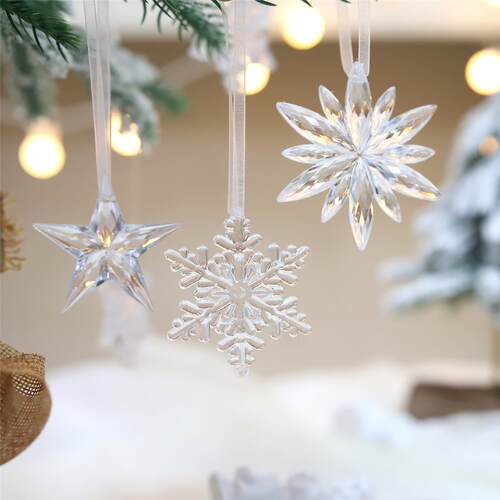 圣诞装饰品树挂透明雪花