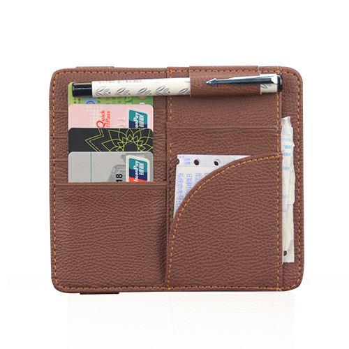 汽车遮阳板证件夹多功能卡片票据夹车载眼镜夹车用IC加油卡收纳袋