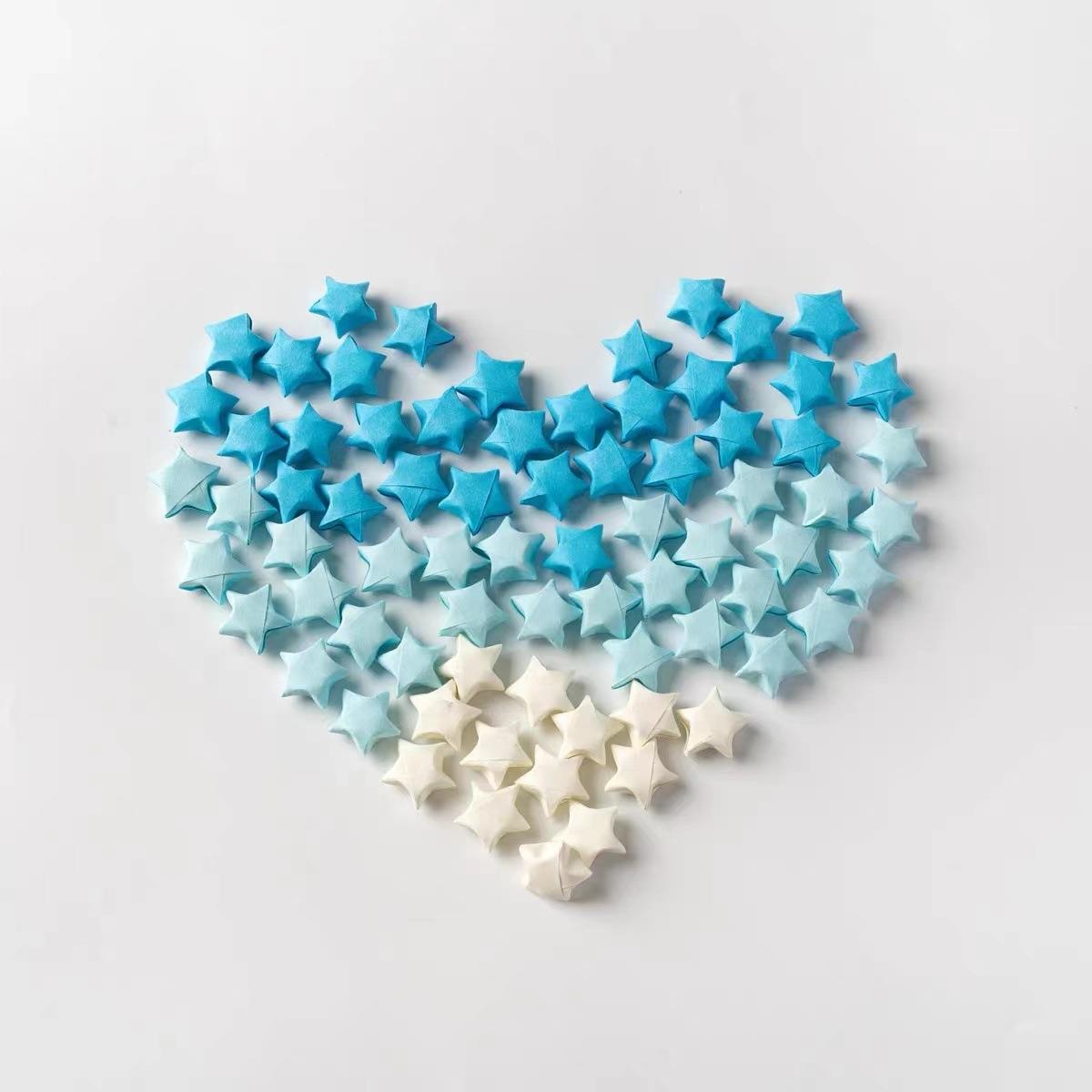 纸星星成品渐变幸运星星折的五角星蓝色渐变创意礼物许愿瓶送女友定制