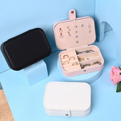 高级感珠宝耳饰耳钉戒指便携首饰盒子防氧化首饰盒收纳盒少女
