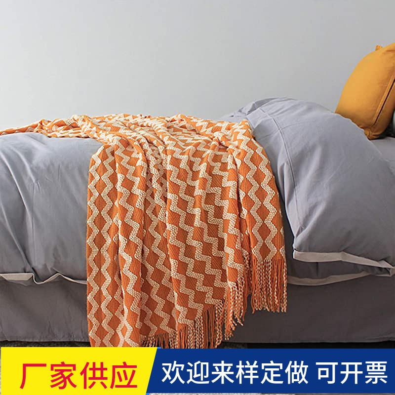 简约针织盖毯毛毯办公室午睡毯空调毯定制