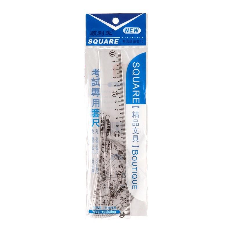 小学生可爱直尺三角尺卡通学习文具 儿童绘画数学多功能尺子套装定制