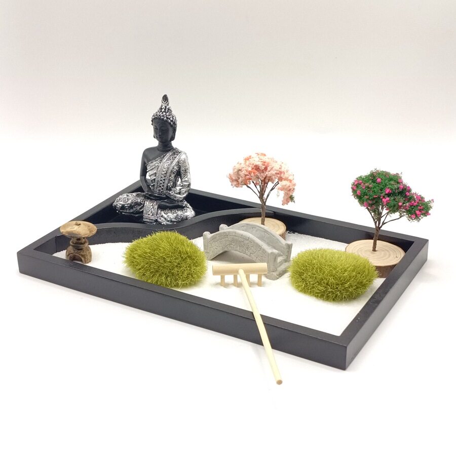 23031佛像家居装饰摆件工艺品 花园景观禅意沙盘日式枯山水
