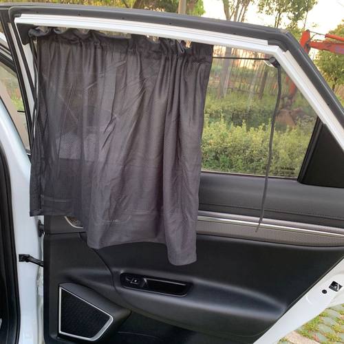 车家两用遮阳帘伸缩吸盘式遮阳帘宝宝防晒遮阳挡网纱汽车避光窗帘