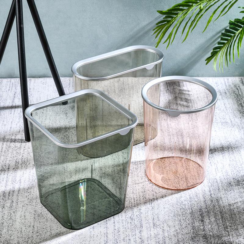 创意简约透明垃圾桶家用厕所卫生间大号客厅轻奢厨房用卧室办公室