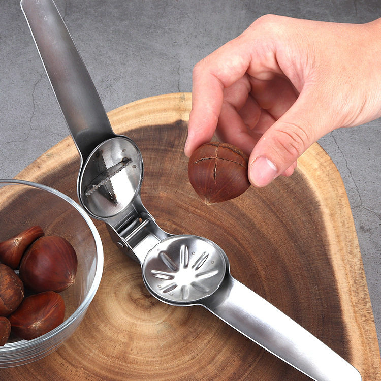 不锈钢板栗开口夹栗子去壳剥皮器十字压花剥壳器 厨房小工具,厨房/烹饪用具,剥壳/去核器/开口器,淘宝优惠券,粉丝福利购,淘宝优惠卷