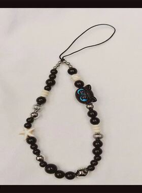 原创自制-吃货新款可爱手机链diy串珠ccd挂绳挂饰相机挂件防丢绳