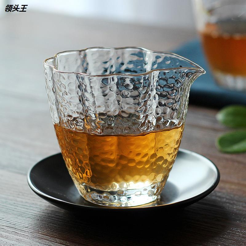 耐热玻璃公道杯海棠锤纹茶海分茶器功夫茶具创意鹰嘴茶杯手工茶杯