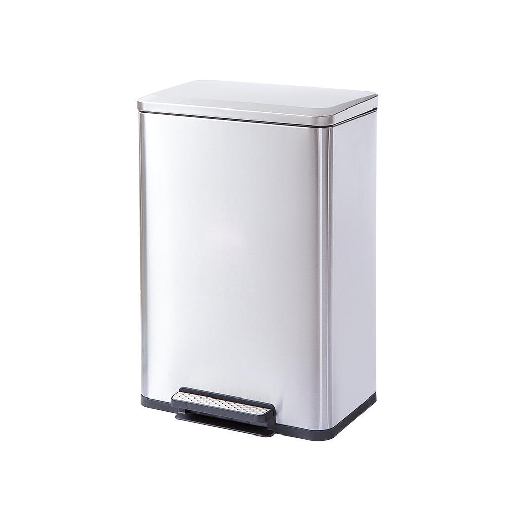 50L大容量不锈钢分类垃圾桶静音脚踏桶带盖商用办公酒店家用厨房