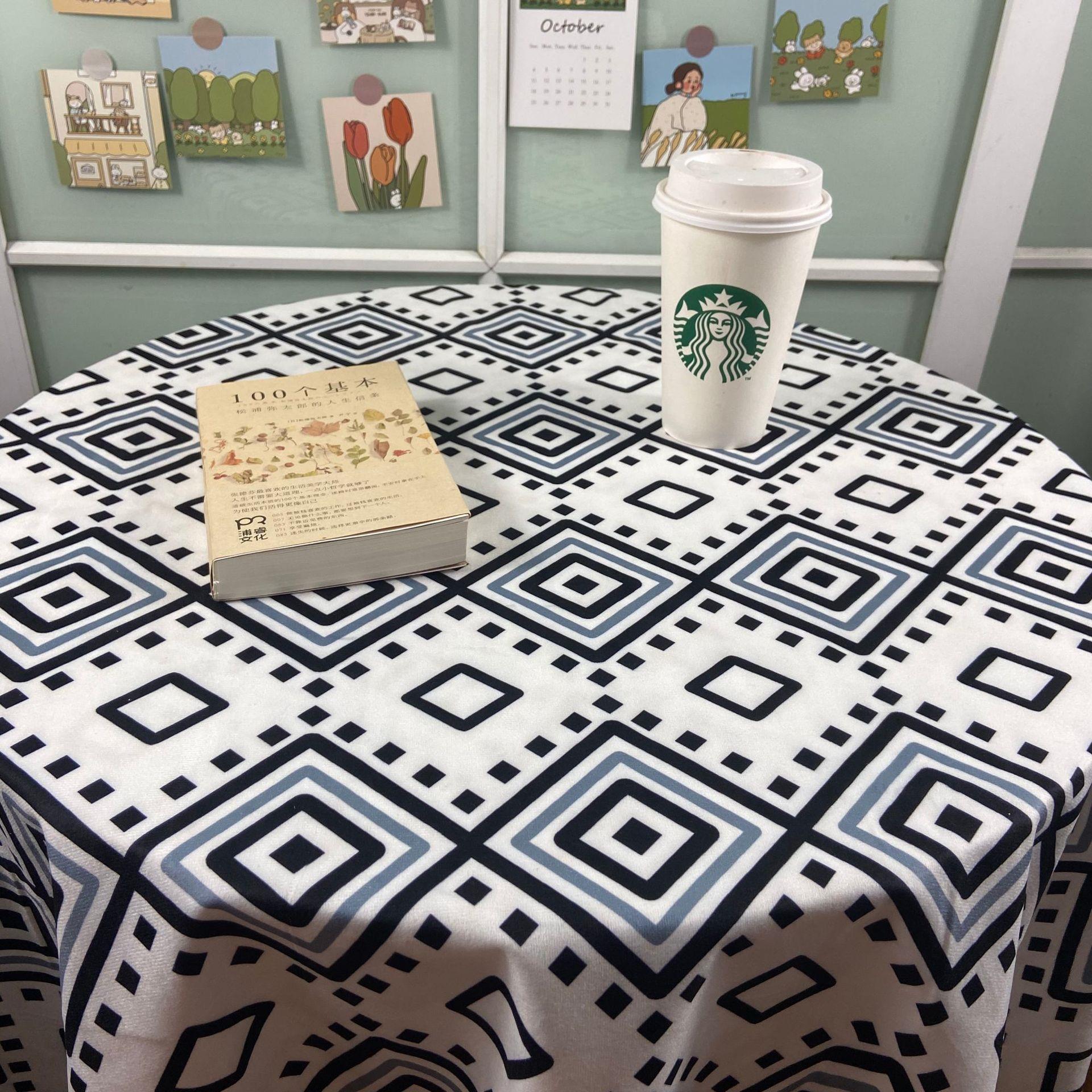 网红ins少女心书桌布摆拍背景布北欧格子台布布艺摆地摊布野餐布