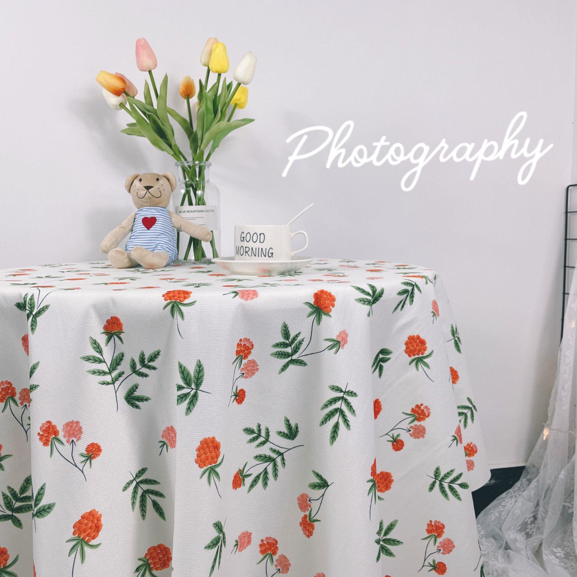 韩国博主桌布网红ins长方形家用宿舍小美风格桌布现货定制