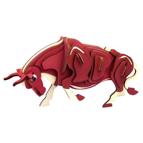 木制儿童益智DIY拼装仿真模型十二生肖牛木质3D立体拼图玩具