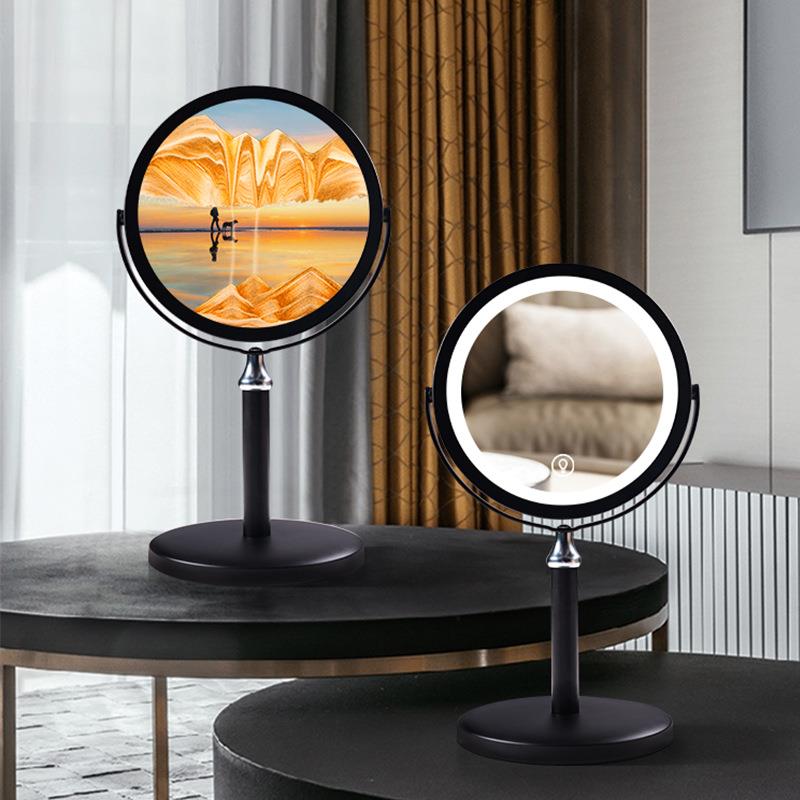 镜子流沙画摆件 乔迁新居礼客厅化妆镜 工艺装饰品 梳妆台流沙画