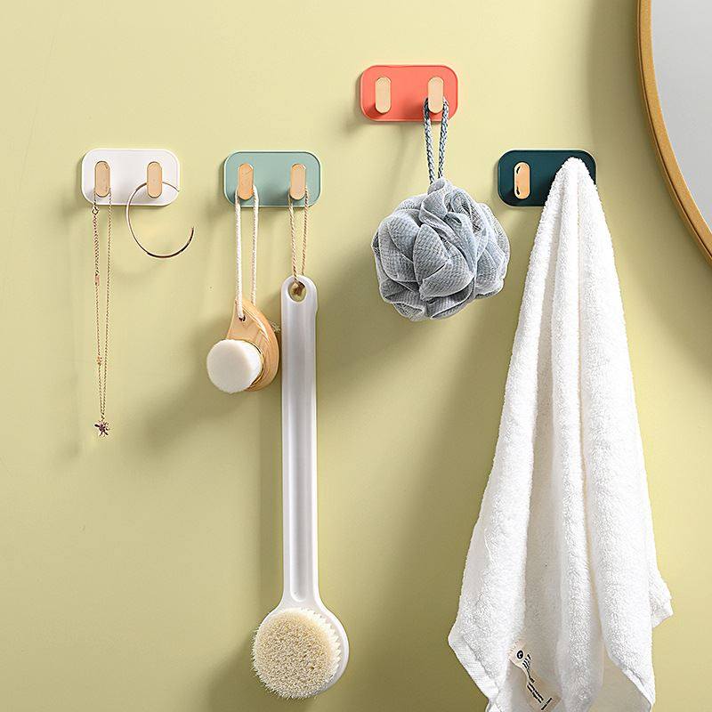 强力粘胶挂钩承重墙门后双头挂钩宿舍厨房无痕粘贴钩子免打孔粘钩