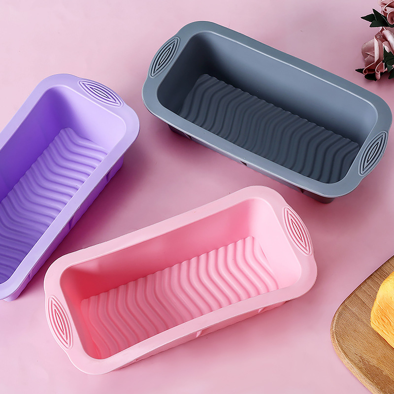 双耳长方形硅胶吐司模具硅胶烤盘厨房用品烘焙蛋糕模具