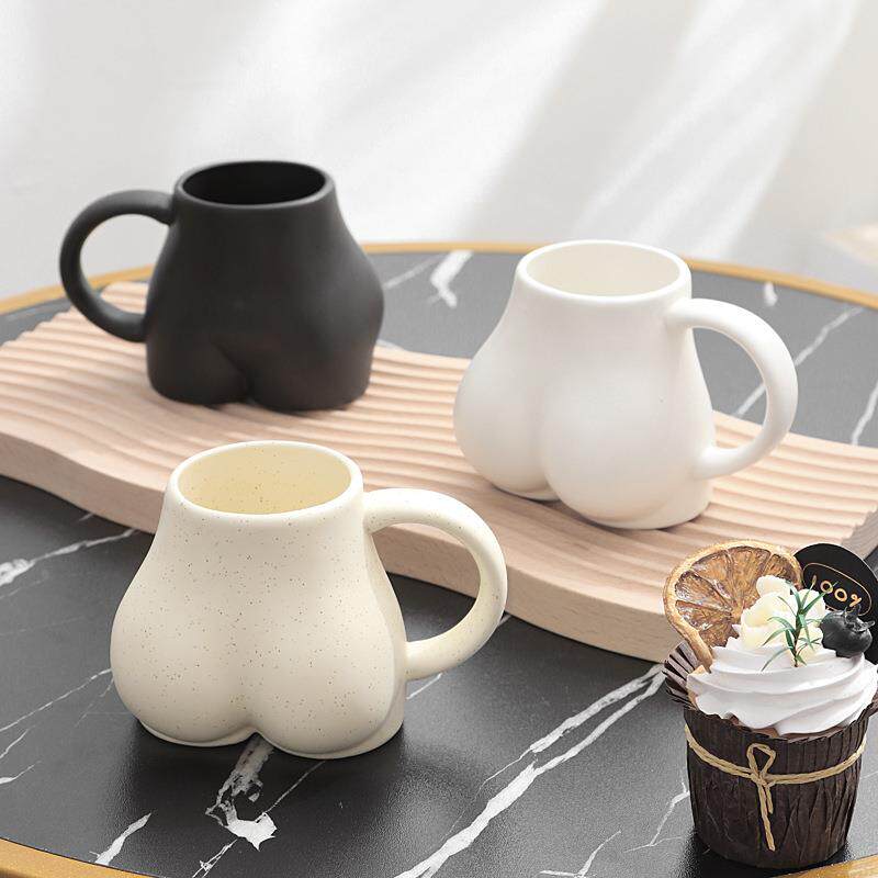 北欧创意屁股杯陶瓷马克杯个性咖啡杯早餐牛奶杯办公室水杯情侣杯
