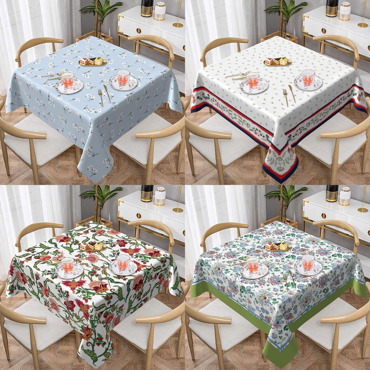 现货ins风北欧印花正方形桌布防水装饰摆摊民宿酒店餐厅餐桌垫布