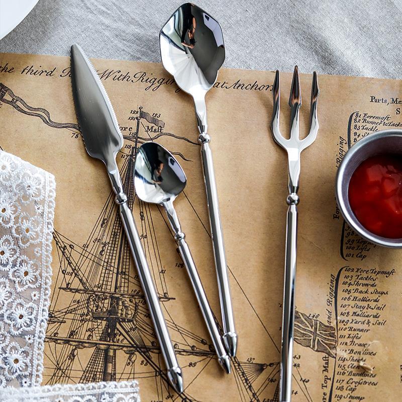 欧式不锈钢牛排刀西餐刀叉餐具ins加厚商用套装餐刀甜品勺子定制