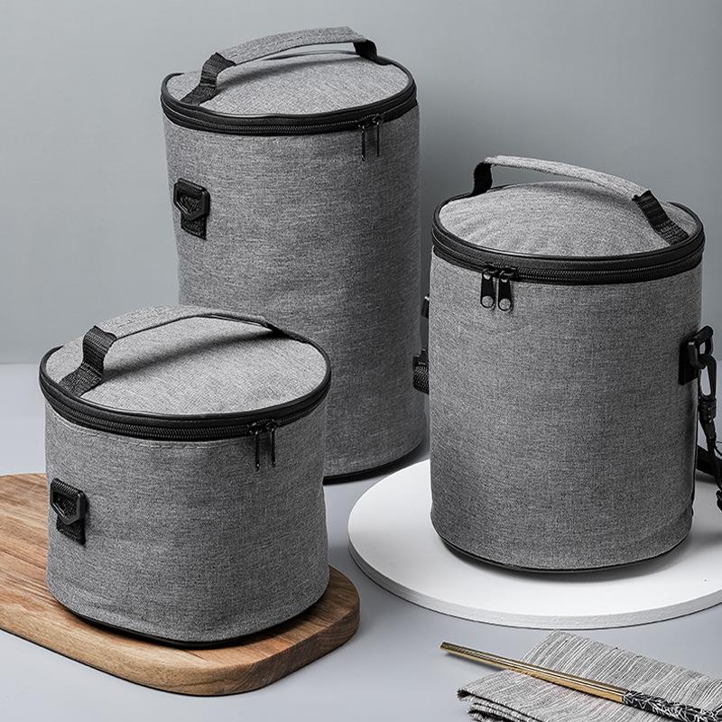 圆形保温饭盒袋铝箔手提