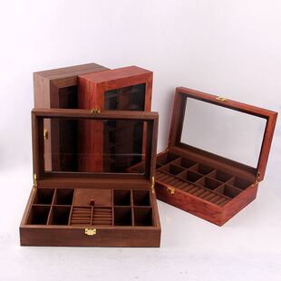 复古手表盒展示盒木质饰品吊坠戒指收纳盒眼镜盒 现货欧式