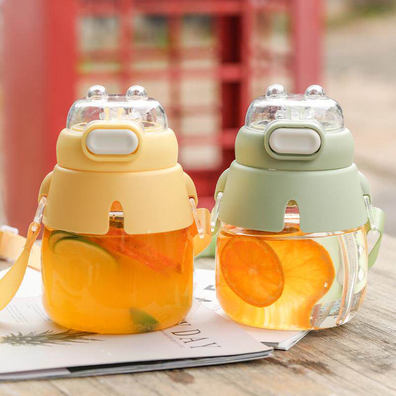 高硼硅大肚玻璃水杯女士生随行吸管高颜值便携夏季牛奶高硼硅杯子