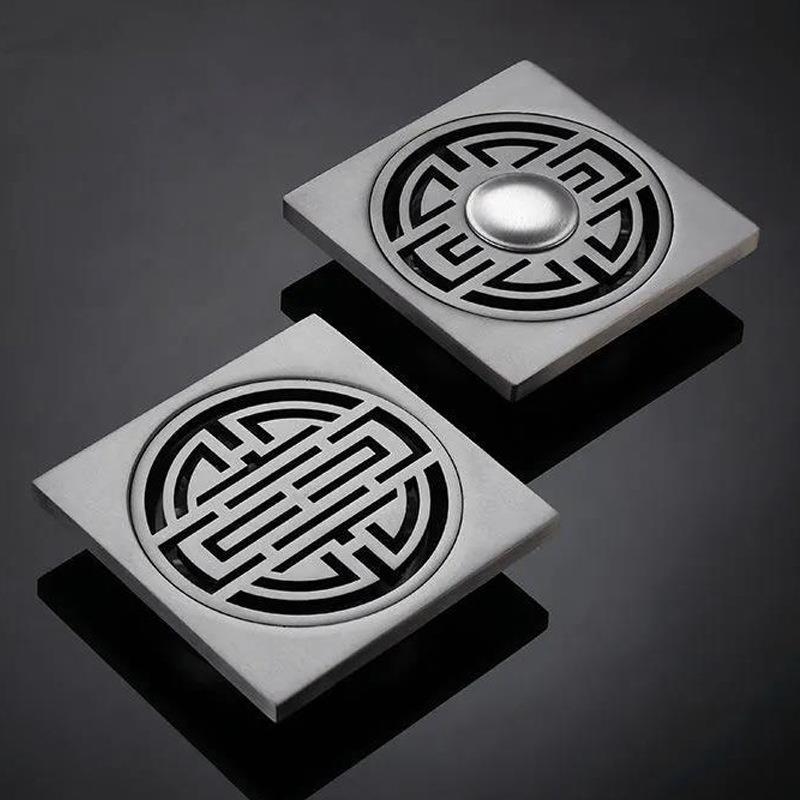 9厘枪灰不锈钢防臭地漏器卫生间排水防堵地漏盖方形加厚地漏定制