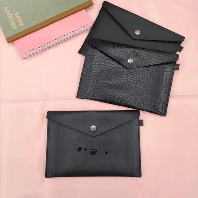 a4磁扣皮革文件袋商务办公会议文件夹小学生防水耐脏收纳资料袋a5定制