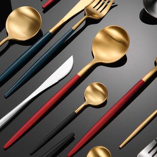 不锈钢刀叉勺西餐 四件套咖啡勺筷子礼品套装勺子 葡萄牙餐具定制