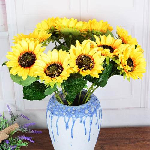 仿真花单支向日葵太阳花菊花假花干花落地婚庆装饰家饰厂家定制