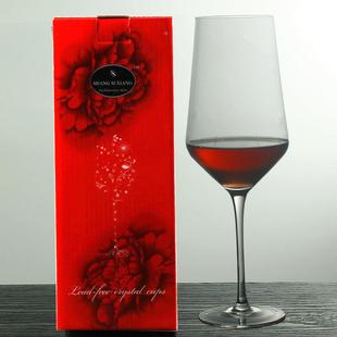手工玻璃葡萄酒杯单只礼盒红酒杯波尔多高脚杯一体成型定制