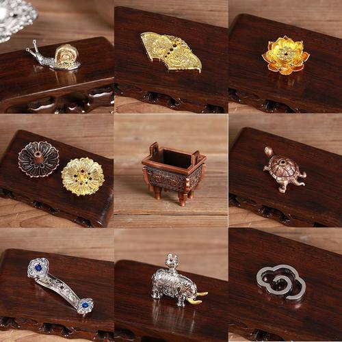 迎香缘如意香插锌合金莲花香插家用室内多孔香插金属小工艺品