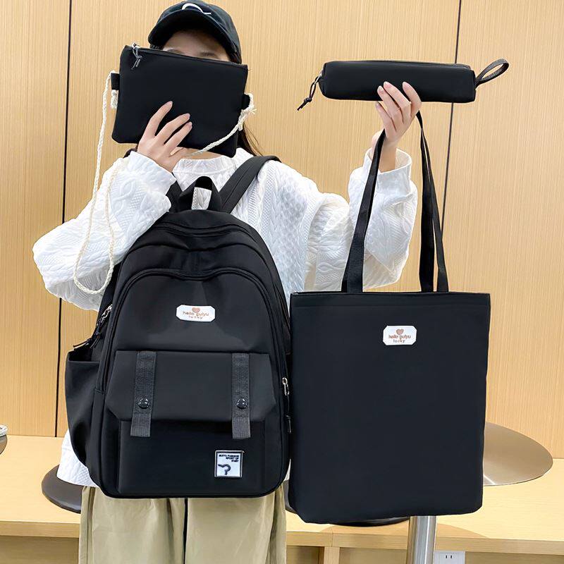 2025新款休闲学生背包大学生套包初中高中生书包大容量旅行双肩包