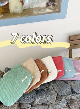 13161 灯芯绒化妆包女大容量口红补妆零钱手机随身手拿包色收纳