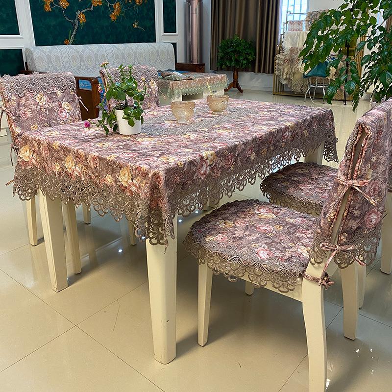 欧式餐椅垫高档奢华椅背防滑美式椅垫套餐桌长方形桌布茶几套布艺