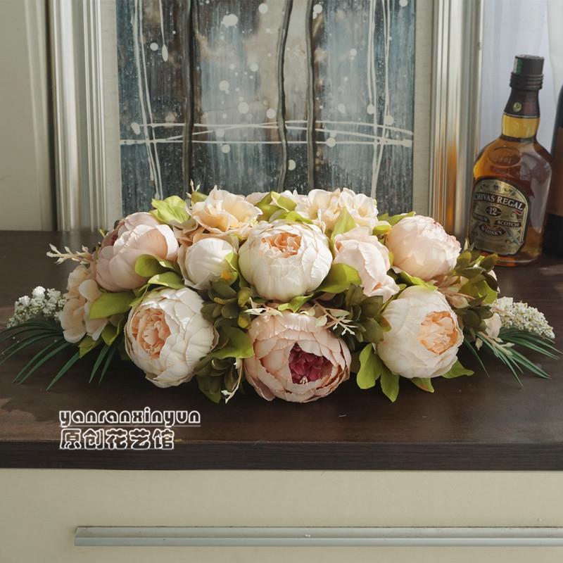 工厂店仿真会议室桌花假花商务前台摆放客厅装饰亚马逊速卖通货源