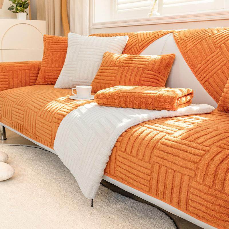 新款沙发垫冬季舒棉绒加厚保暖坐垫子防滑皮沙发套罩盖布巾定制