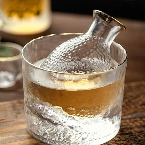 日式白酒杯家用清酒壶玻璃果酒小酒盅一二两温酒器烫酒壶酒具套装