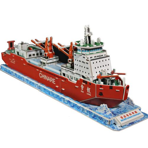 2025年新款儿童优质优价玩具盒装雪龙号考察船 3D立体模型DIY拼图