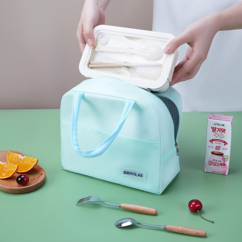 上班族大容量手提便当包加厚铝箔防水保鲜冰包韩版清新饭盒保温袋