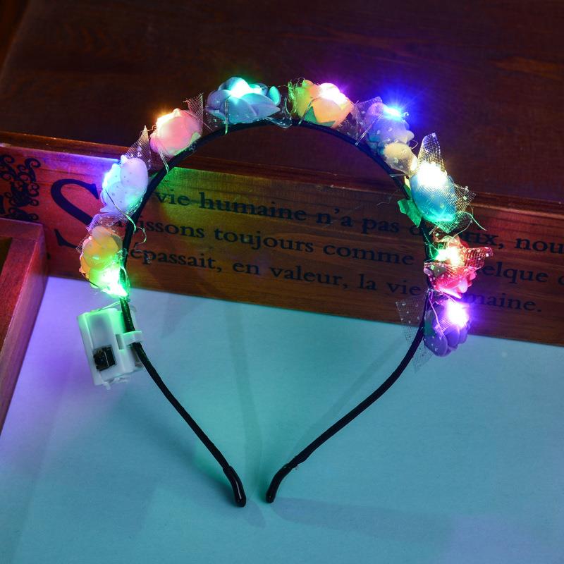 热销发光花环发箍头饰闪光花环头箍地摊小礼品旅游景点夜市批