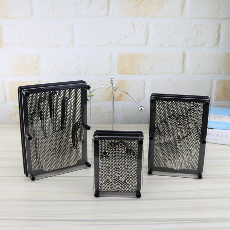 3D立体克隆金属手模 趣味针画手印大中小装饰时尚摆件
