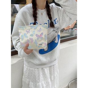 31075 气质浮雕提花帆布小包袋女士手袋手拿包洗漱收纳袋化妆包袋