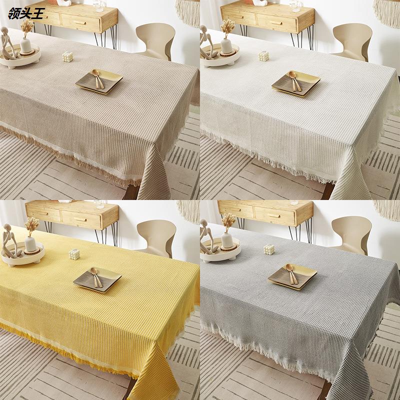 网红桌布ins风棉麻日式侘寂风餐桌布艺茶几盖巾宿舍学生书桌桌布